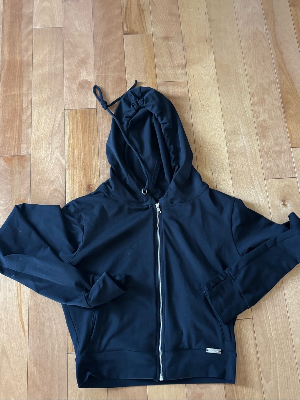 Bombshell Sportswear Black Hooded Zip-Up Jacket